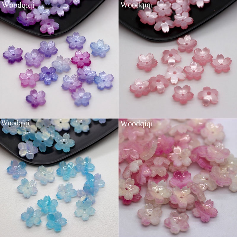 Bộ 20 Hạt Xâu Chuỗi Hình Hoa Anh Đào 3D 10mm