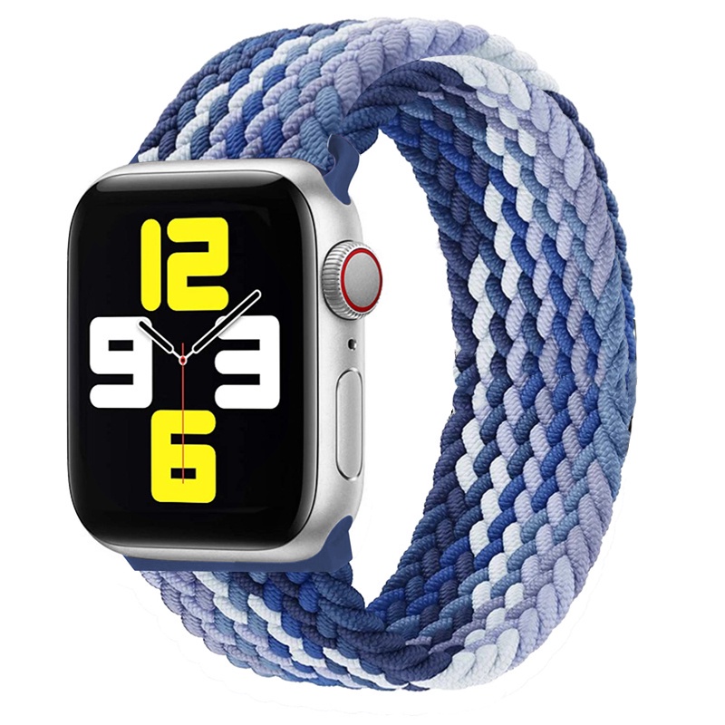 Dây Đeo Sợi Nylon Co Giãn Cho Đồng Hồ Thông Minh Apple Watch 7 6 SE Band 44Mm 40Mm 38Mm 42Mm 41Mm 45Mm Series 7 6 SE 5 4 3 2