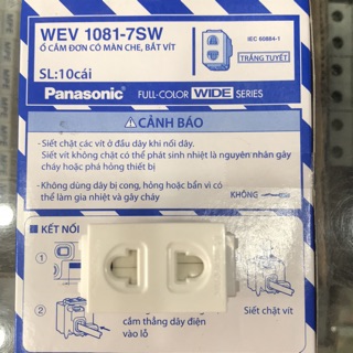 Hạt ổ cắm Panasonic Wide có màn che (hạt to)