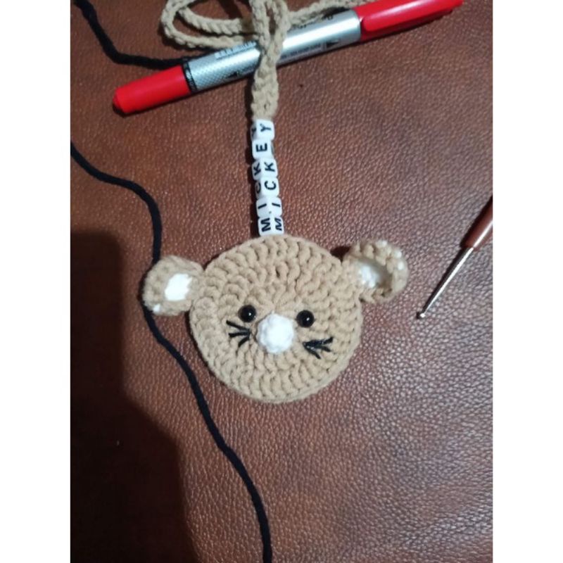 ( chọn mẫu + ghép tên ) Túi đựng tỏi hình con chuột cho bé