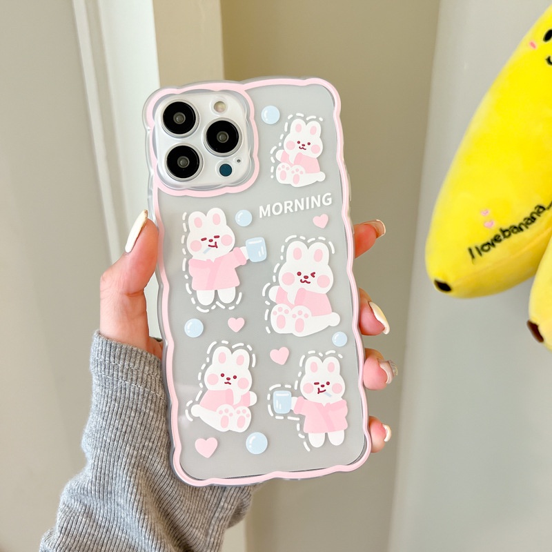 Ốp Điện Thoại Silicon In Hình Thỏ Hoạt Hình Cho Iphone 13Pro 12Promax 11 6 7 8 xs 14