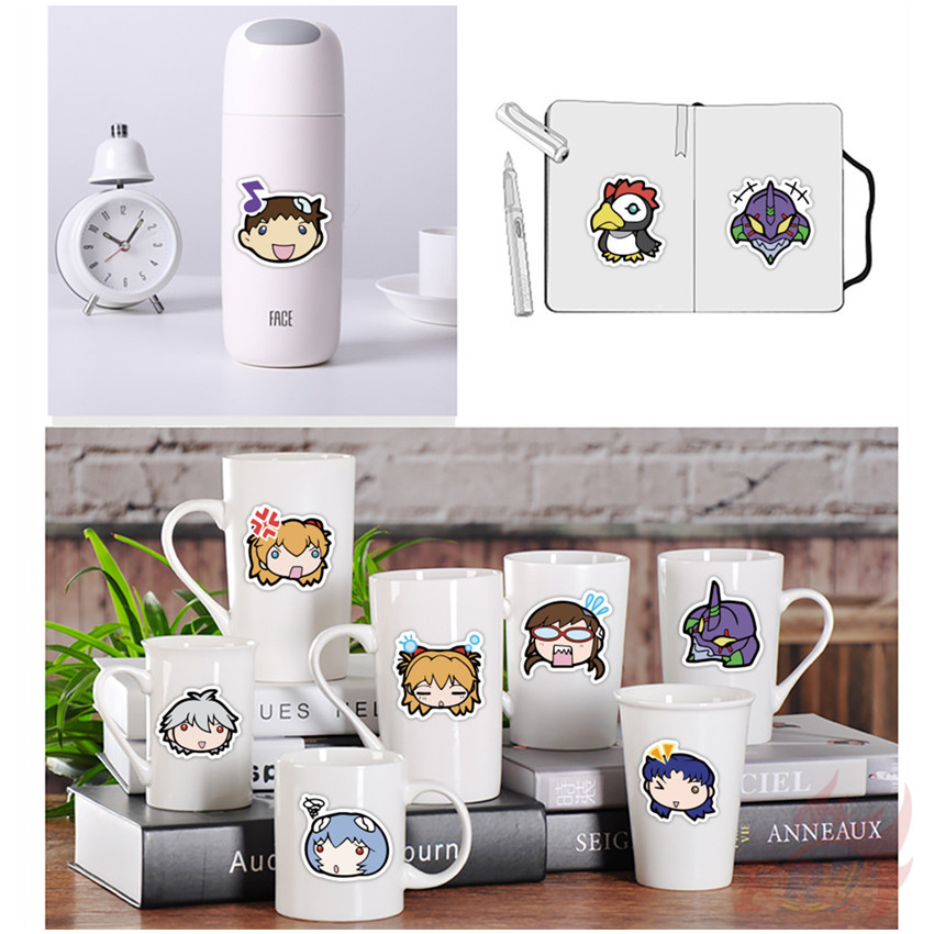 Set 40 miếng dán hình nhân vật Neon Genesis Evangelion Ayanami Rei dùng trang trí nhật ký/laptop/vali/ván trượt