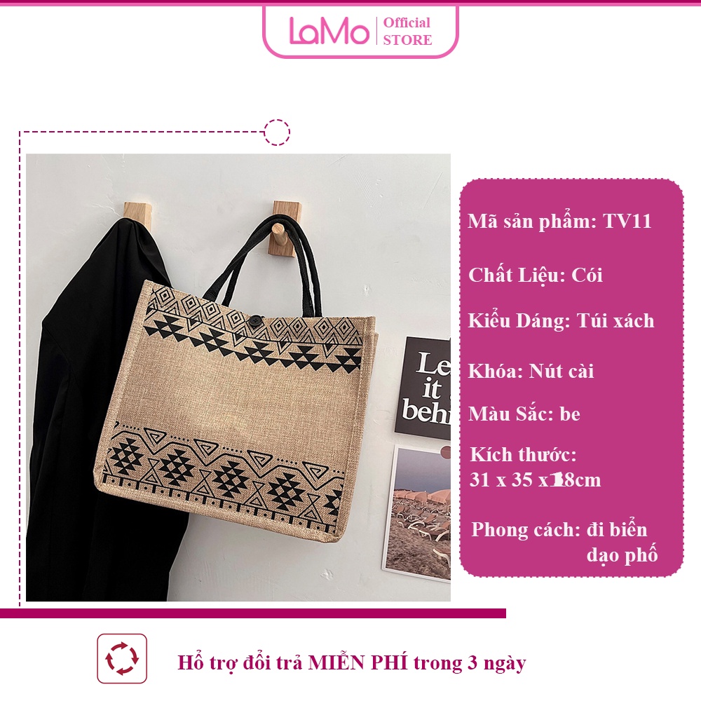 Túi cói đi biển vintage, Túi xách nữ thời trang phong cách Hàn Quốc