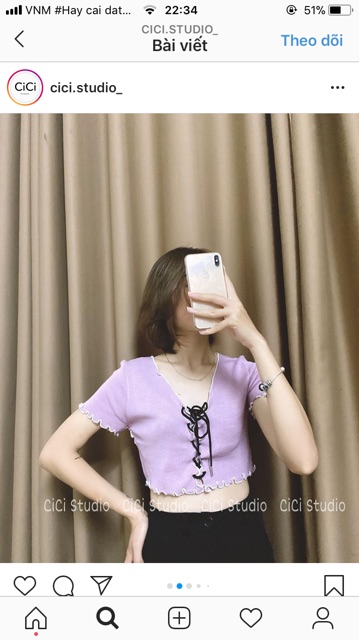 Croptop Gân Cuốn Biên Đan Dây