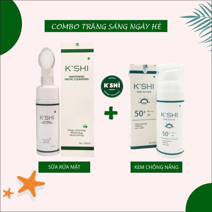 Kem Chống Nắng Cho Da Dầu Mụn K'shi 60ml, Dưỡng Da Trắng Sáng Căng Bóng Mịn Màng Tự Nhiên Từ Hàn Quốc