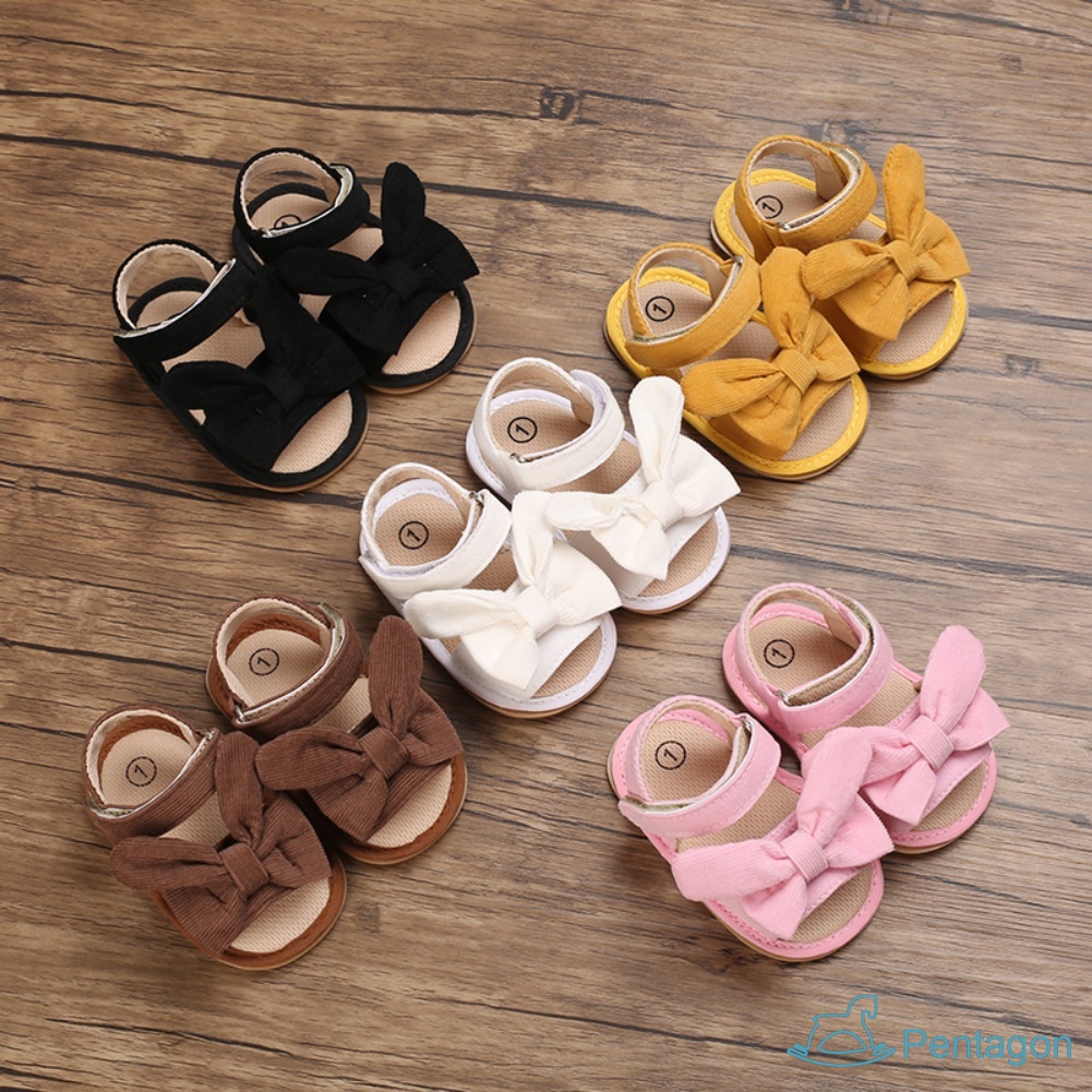 Xăng đan Đính Nơ Chống Trượt Thời Trang Mùa Hè Cho Bé Gái 0-18 Tháng Tuổi