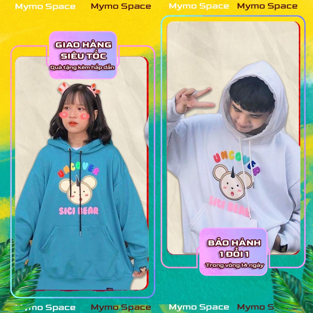 [CLIP THẬT] Hoodie UN.CO.VER CISI BEAR | Chuẩn Cao Cấp 1:1 | TẶNG GIẤY THƠM - Áo Khoác Nỉ Bông 100% COTTON