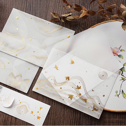 Bộ 3 phong bì nhũ kim vàng (PB09)