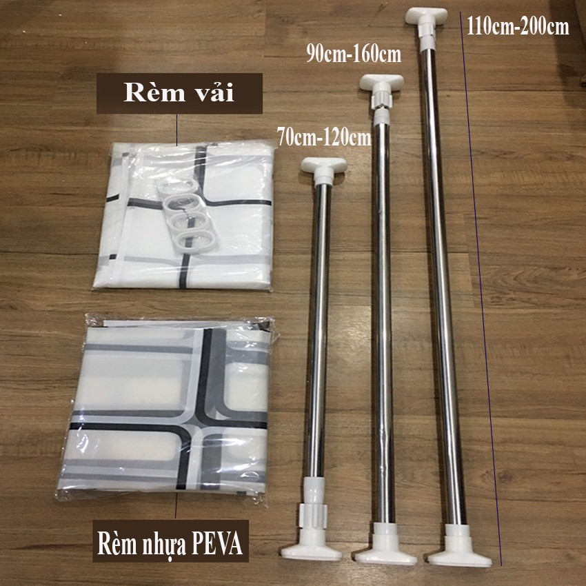 Thanh treo rèm nhà tắm inox cao cấp không cần khoan tường 💥PAULO STORE 💥