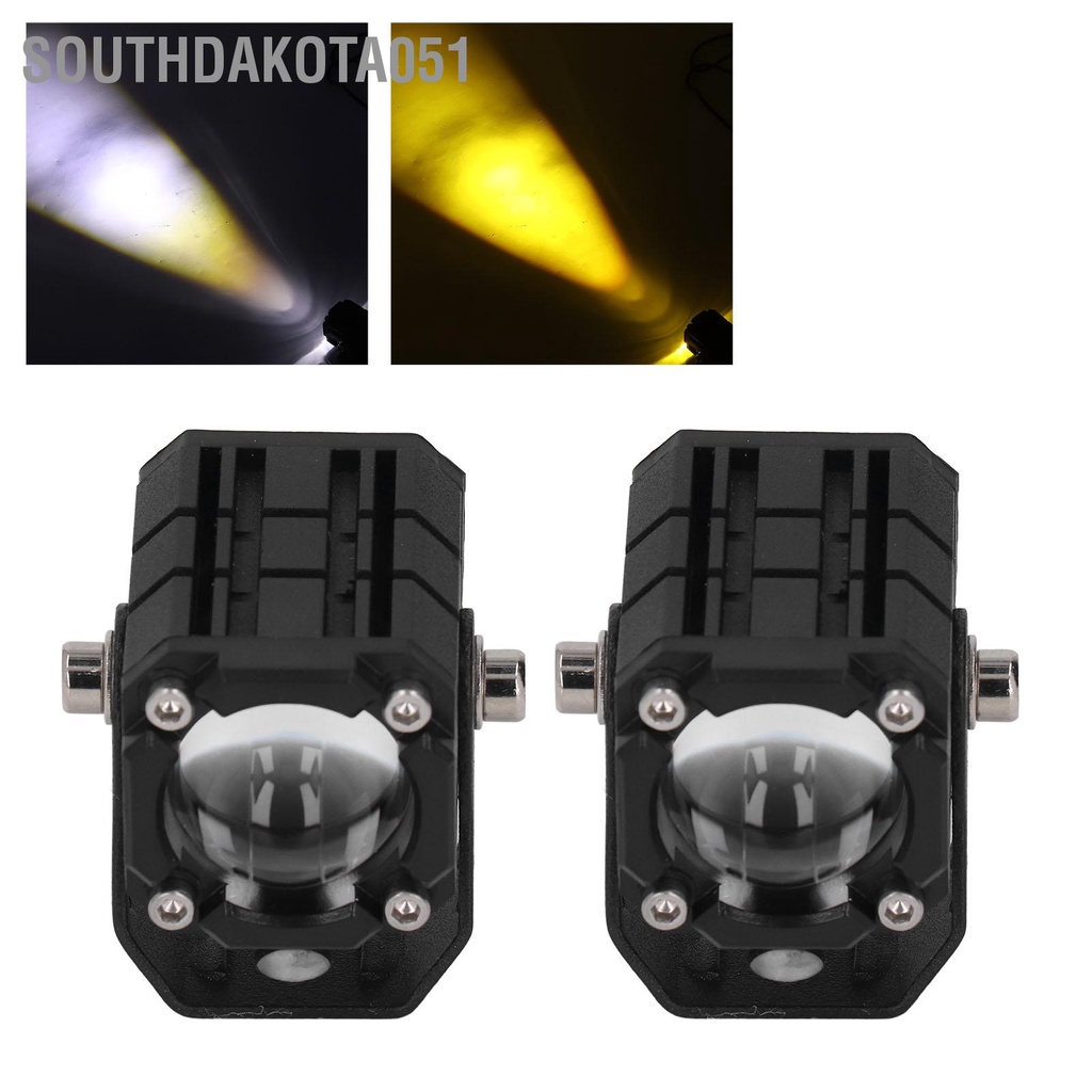 [Hàng Sẵn] Cặp Đèn Trợ Sáng LED 20W 2 Màu cho Xe máy Kawasaki Suzuki ATV UTV Boat【Southdakota051】