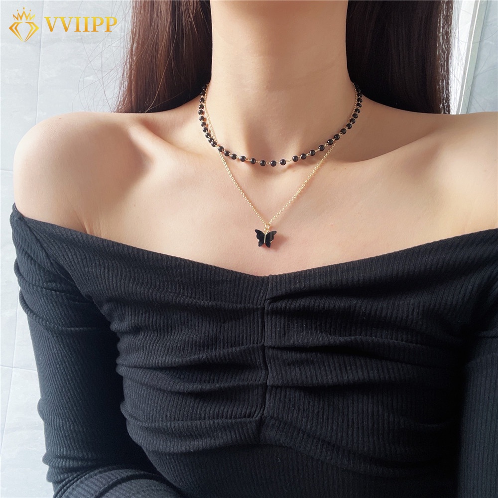 Vòng cổ Mặt Hình Bướm Màu Vàng Thời Trang Cho Nữ