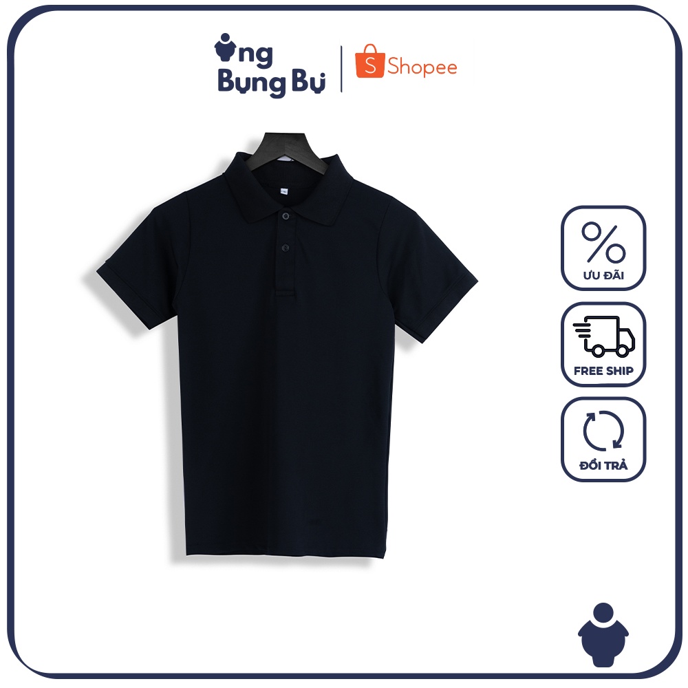 Áo Thun Polo Nam Trơn Nam co giãn 4 chiều, thoáng mát, có cổ, cotton ATT - Đen