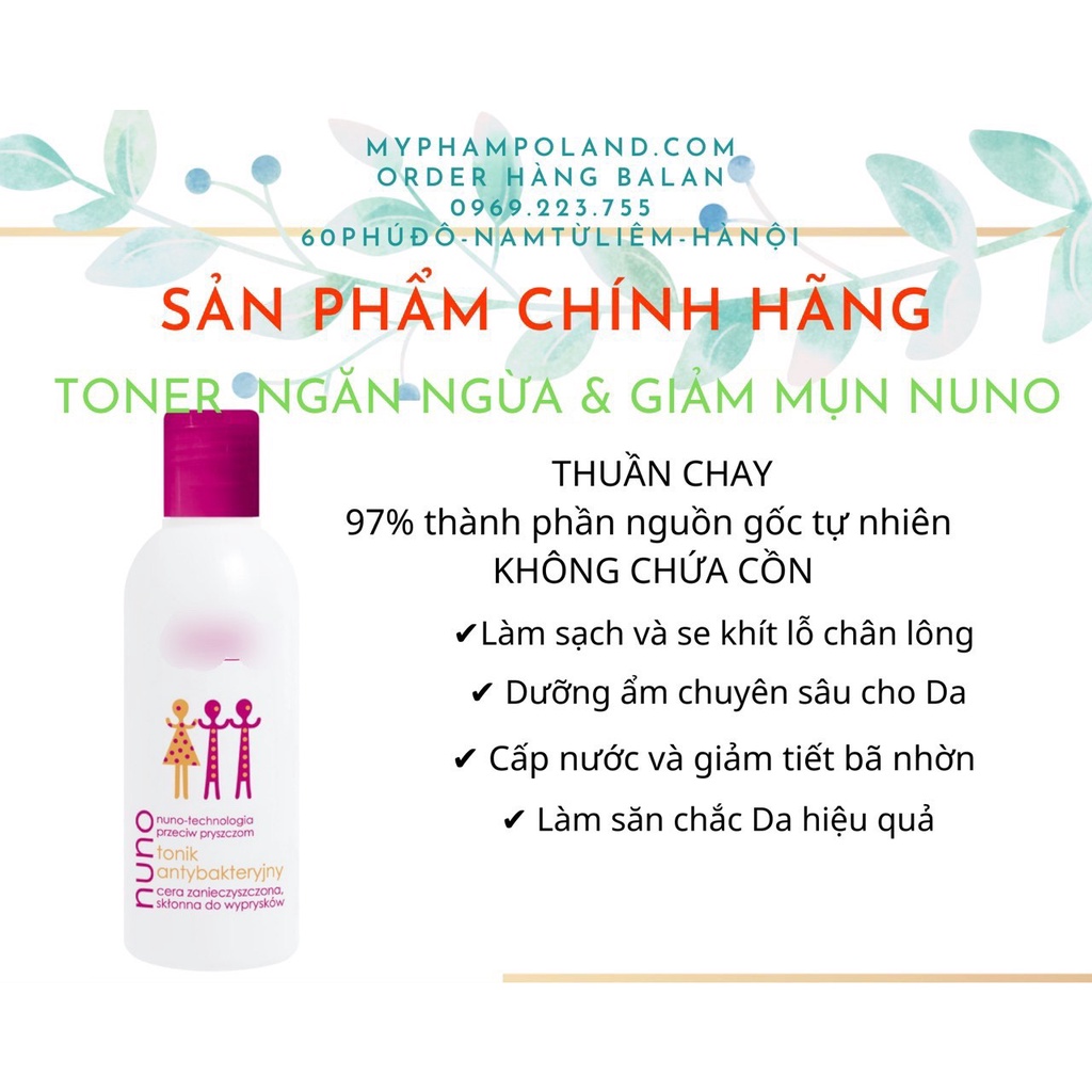 Nước Hoa Hồng Ngăn Ngừa và Giảm Mụn Nuno