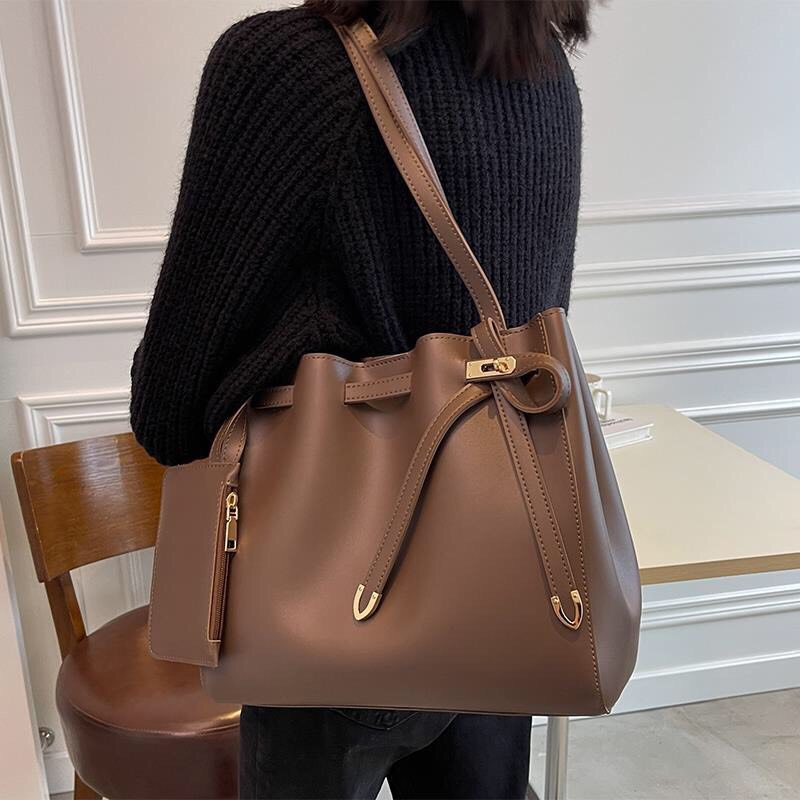 Túi tote da công sở đeo vai tặng kèm ví vừa A4 P101