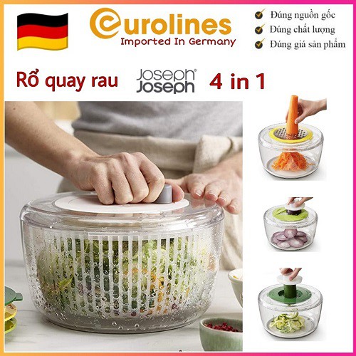 Rổ Quay Rau Joseph Joseph 4in1 [ Kèm Thái Lát Đa Năng - Nhập Đức - Nhựa Cao Cấp ]