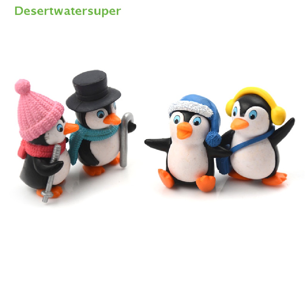 Set 4 Mô Hình Chim Cánh Cụt Mini Trang Trí Tiểu Cảnh