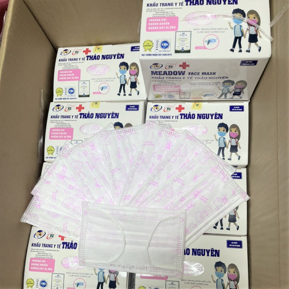 Hộp 50 Chiếc Khẩu Trang Trẻ Em, khẩu trang y tế cho bé họa tiết dễ thương, kháng khuẩn thoáng khí, dễ đeo cho các bé