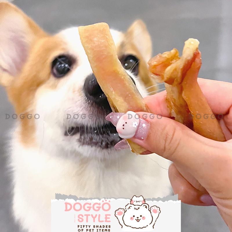 Treat Bánh Thưởng Cho Chó Tai Heo Sấy Khô DOGGOSTYLE Homemade Giúp Sạch Răng Không Chất Bảo Quản 50G