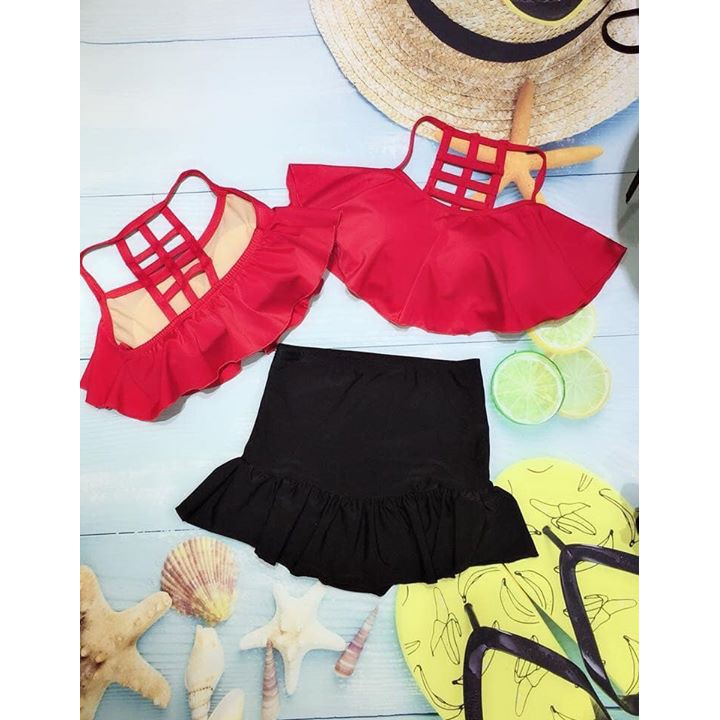 Bikini Áo tắm 2 mảnh phối dây đan ô lưng 3 màu (Ảnh thật) | BigBuy360 - bigbuy360.vn