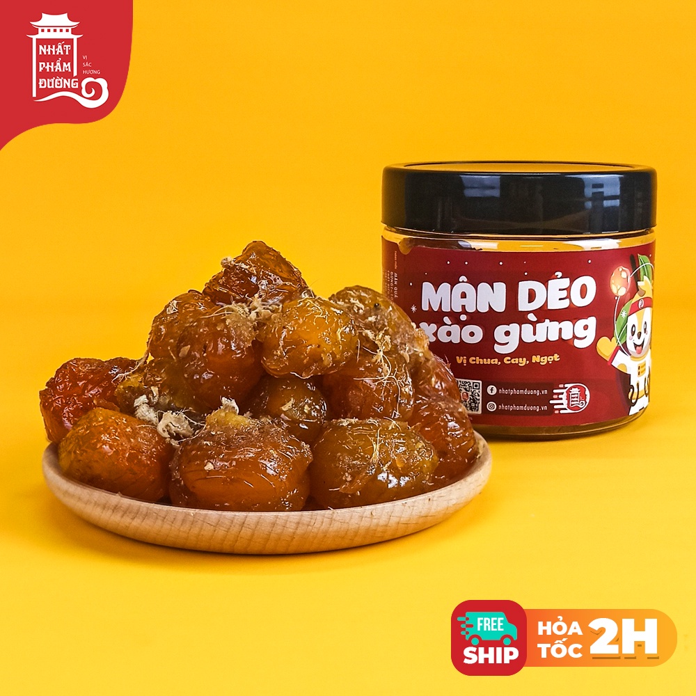 Mận dẻo xào gừng Nhất Phẩm Đường 200g vị chua cay ngọt đồ ăn vặt ô mai Hà Nội