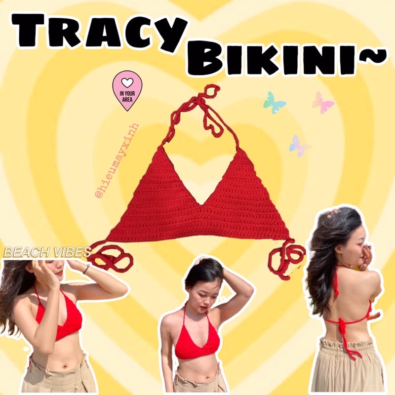 TRACY BIKINI ~ áo len móc yếm bikini xinh xắn cân mọi outfits