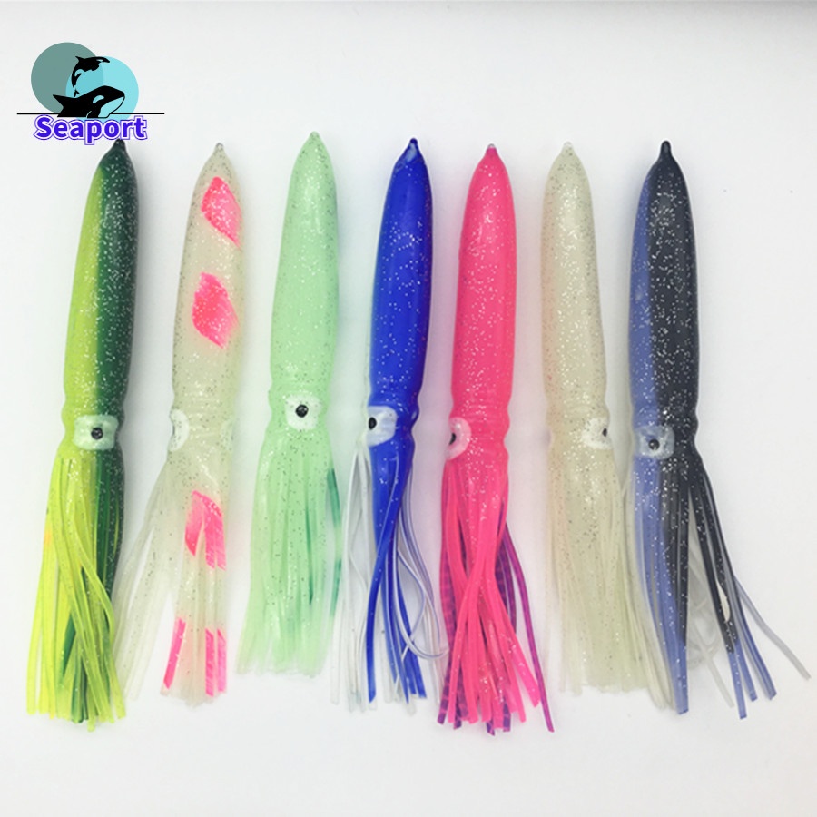 Mồi Câu Cá Giả Hình Con Mực Mềm 7inch