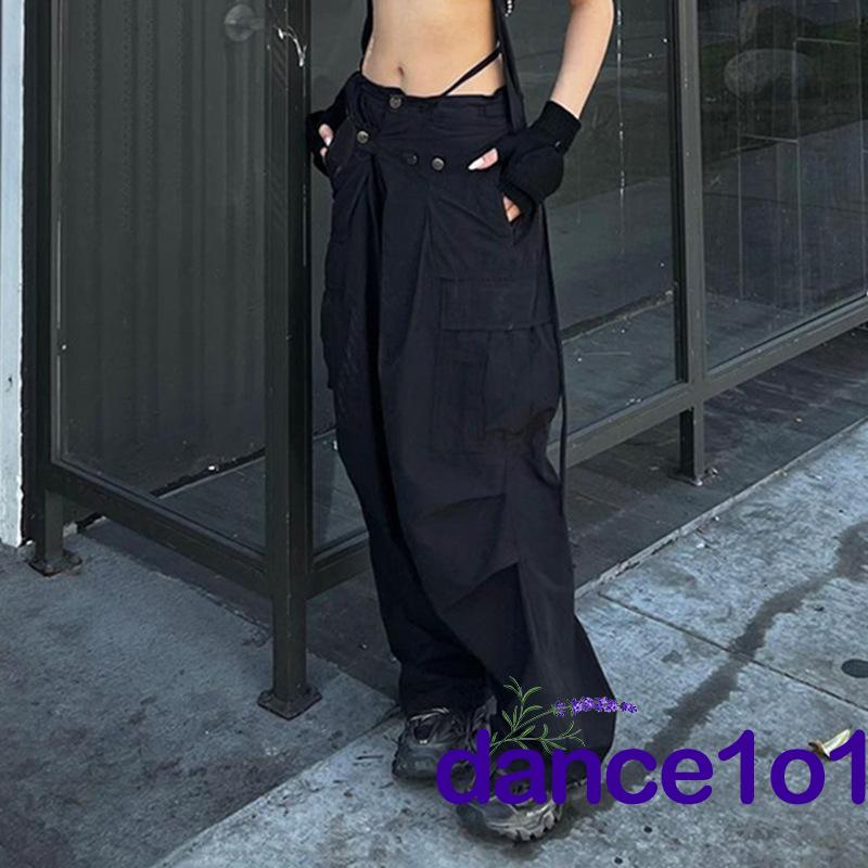 Quần Dài Lưng Thấp Rút Dây Tập Múa Cho Nữ 1O1-Y2k