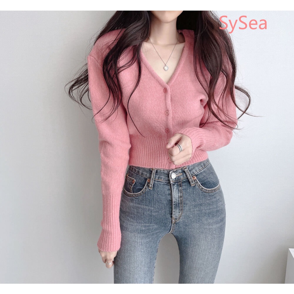 Áo Cardigan Dệt Kim Màu Trơn Thời Trang Mùa Thu Cho Nữ
