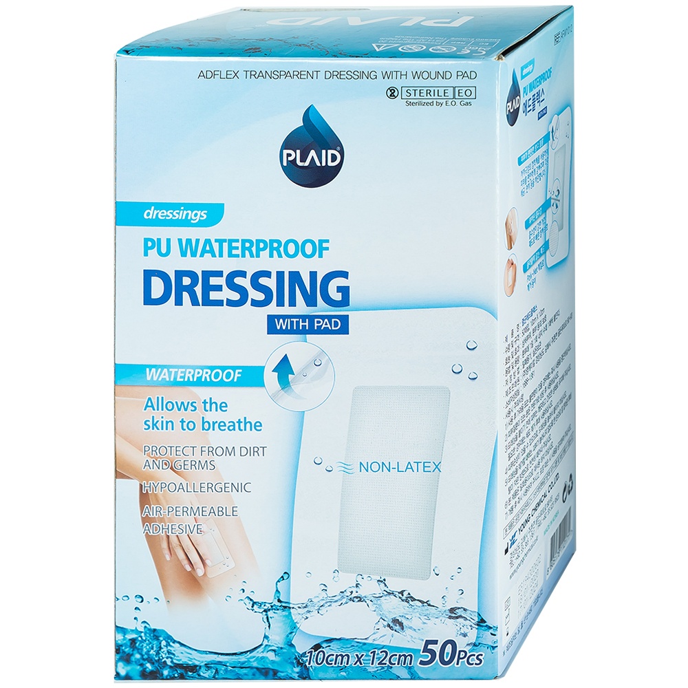 Băng có Gạc Vô Trùng Không Thấm Nước Pu Waterproof Dressing With Pad Young Chemical size 6cmx7cm, 10 Cm X 12 Cm  1 Miếng