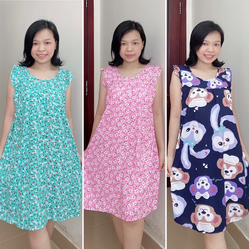 Váy tole/lanh mặc nhà kiểu tay cánh tiên 45-65kg