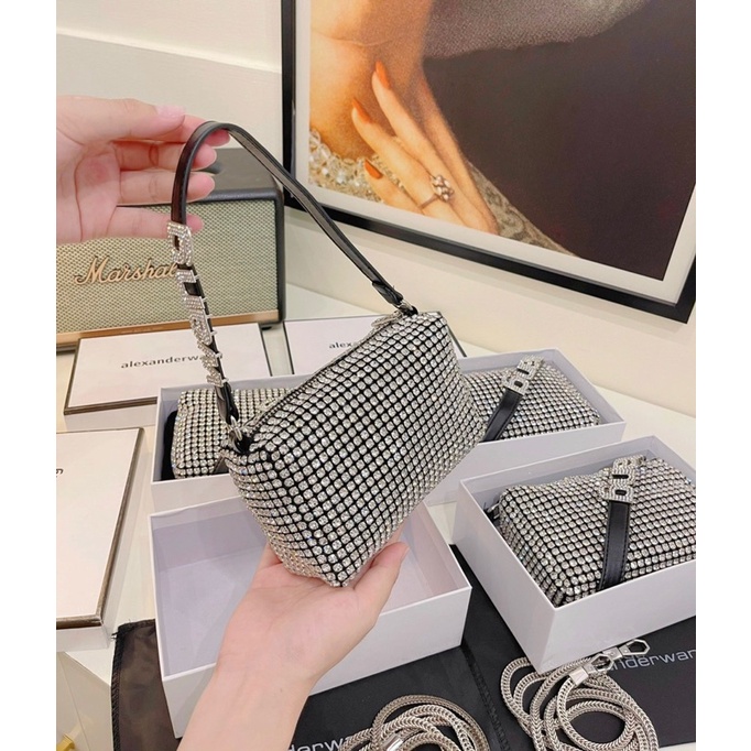 TÚI ALEXANDER WANG ĐÍNH ĐÁ KẸP NÁCH FULLBOX