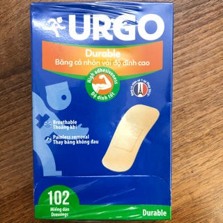 Băng dính vải độ dính cao urgo hộp 102 miếng