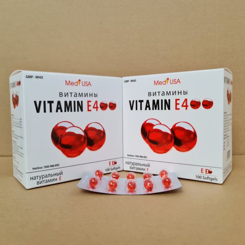 Viên uống vitamin E 400 đẹp da, sáng da, hạn chế lão hoá da hộp 100 viên