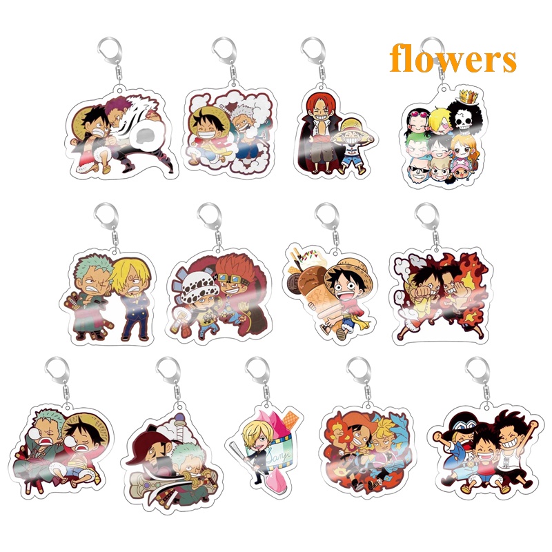 Móc Khóa Cao Su Họa Tiết Hoạt Hình One Piece Luffy Zoro Dễ Thương Làm Quà Giáng Sinh Cho Bé