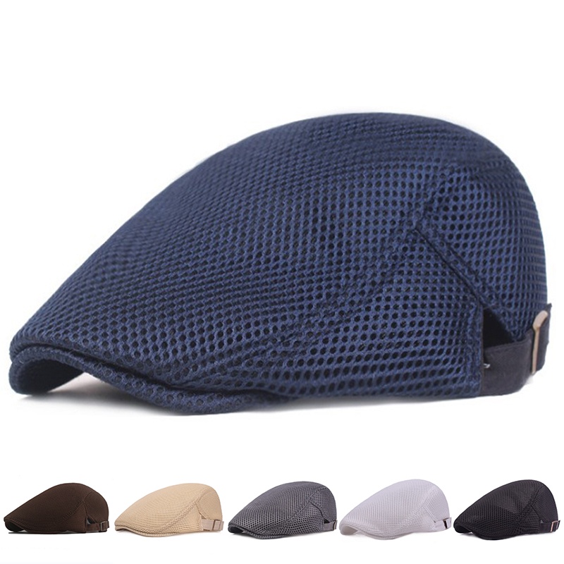 Nón Beret Phối Lưới Thoáng Khí Thời Trang Mùa Hè Cho Nam Nữ