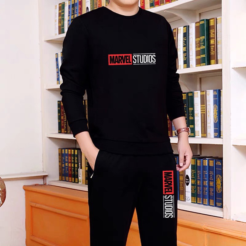 Bộ nỉ  sweater in hình marvel unisex form rộng áo nỉ in hình phong cách hàn quốc áo sweater ulzzang