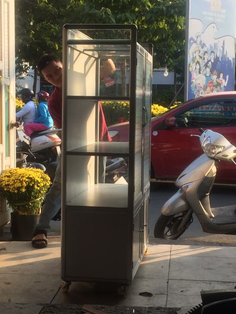 Tủ nhôm kính chén bát