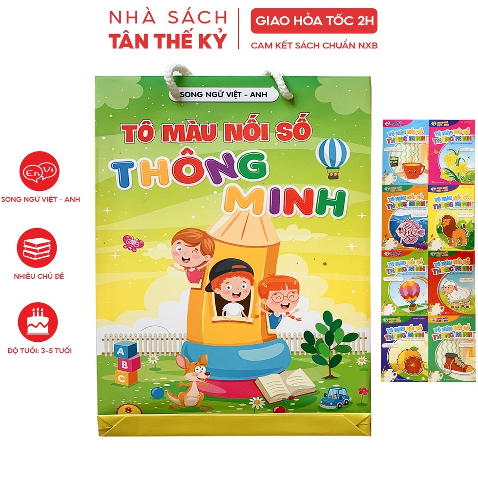 Sách - Tô màu nối số thông minh song ngữ Việt Anh