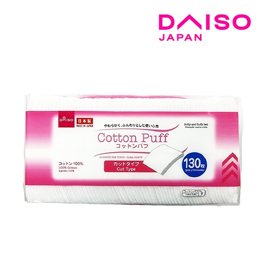Daiso Bông Tẩy Trang 5X50.4X6Cm (Cái) Cotton Puff -Cut Type 130 Pcs.-