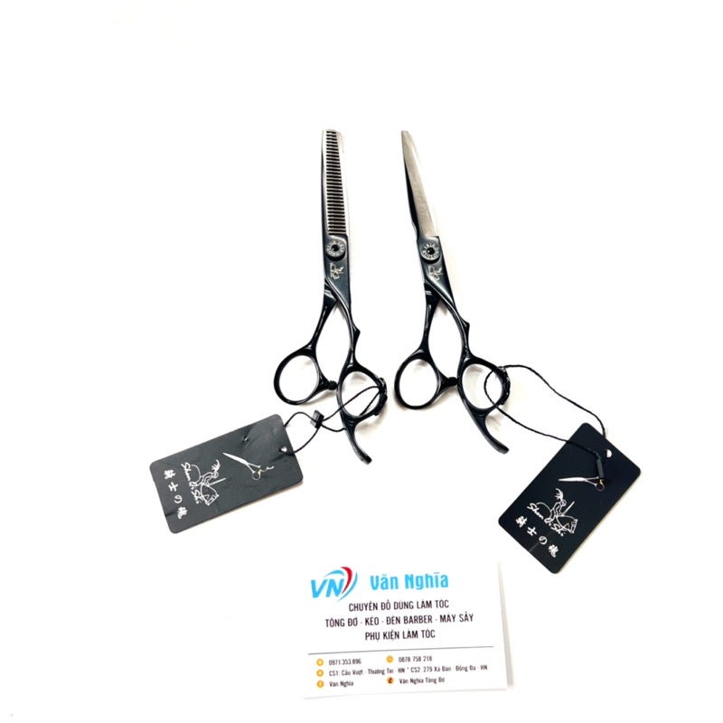 Kéo cắt tóc chiến binh chính hãng size 6.0 màu đen bảo hành 6 tháng