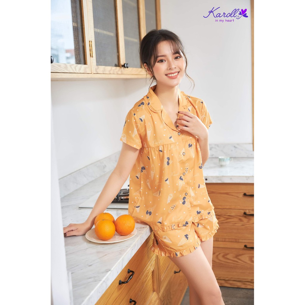Lụa giấy tay cộc quần đùi Karoll NH21.184 (có nhiều màu)