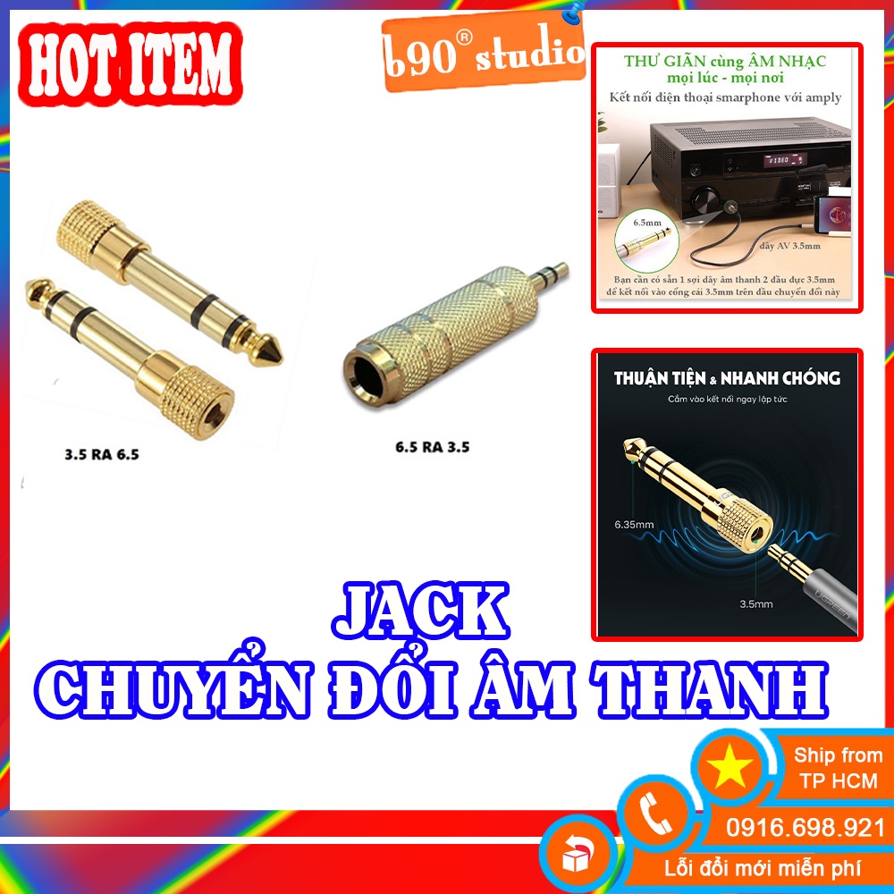 GIÁ SỈ Đầu jack chuyển đổi âm thanh từ cổng 3.5mm cái sang cổng 6.5mm