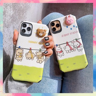 Ốp lưng iphone -android da imd hình nổi bear x rabbit
