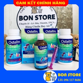 [CHÍNH HÃNG] OSTELIN KIDS CALCIUM & VITAMIN D3 : DẠNG NƯỚC/ DẠNG VIÊN