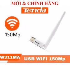 [CHÍNH HÃNG] USB thu Wifi Tenda W311Ma Chính hãng (Có anten, 150Mbps), tốc độ cao, bảo hành 36 tháng, for PC, Laptop