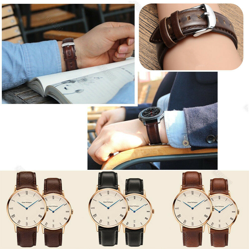 Dây da thay thế thích hợp cho Đồng hồ Fossil 18 / 20 / 22mm
