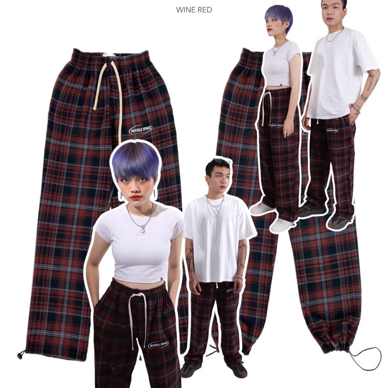 QUẦN FLANNEL. QUẦN CARO NỈ SUÔNG RỘNG UNISEX