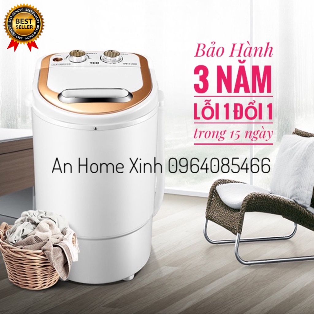 Máy giặt mini có tia UV khử khuẩn giặt 6kg đồ siêu bền chính hãng cho gia đình, sinh viên AN HOME XINH