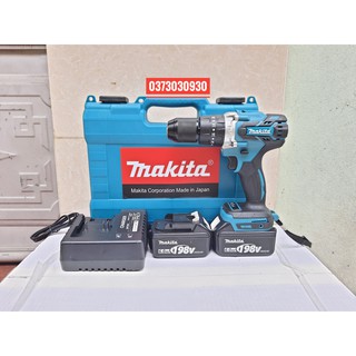 Máy Khoan Pin Makita 198V Không Chổi Than 3 Chức Năng Có Búa-Pin 10 Cell-Đầu 13 Autolock