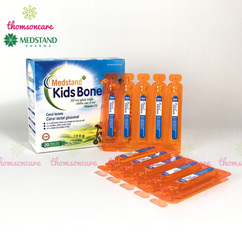 Canxi ống cho bé Medstand Kids Bone - bổ sung canci, D3 và K2 phát triển chiều cao cho trẻ, giảm còi xương